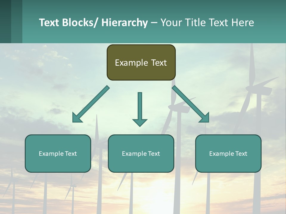 A Group Of Windmills With The Sun Setting In The Background PowerPoint Template
