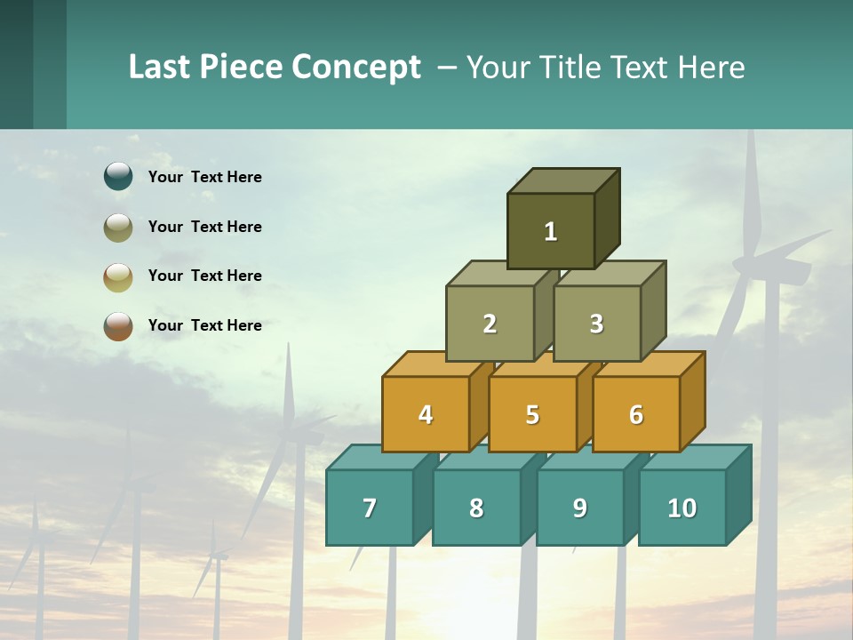 A Group Of Windmills With The Sun Setting In The Background PowerPoint Template