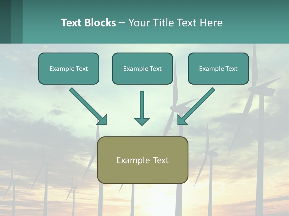 A Group Of Windmills With The Sun Setting In The Background PowerPoint Template