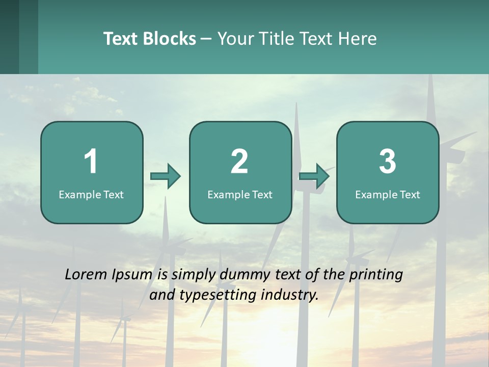 A Group Of Windmills With The Sun Setting In The Background PowerPoint Template