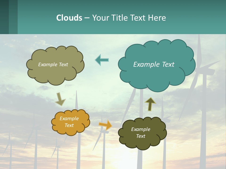 A Group Of Windmills With The Sun Setting In The Background PowerPoint Template
