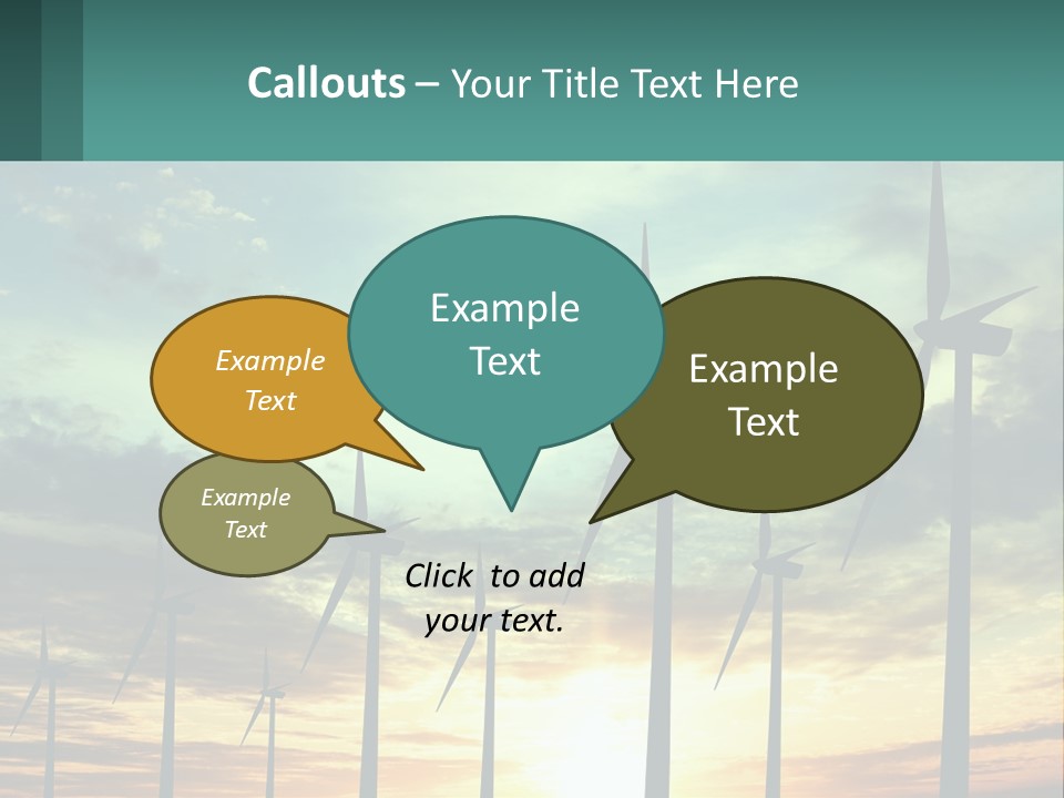 A Group Of Windmills With The Sun Setting In The Background PowerPoint Template