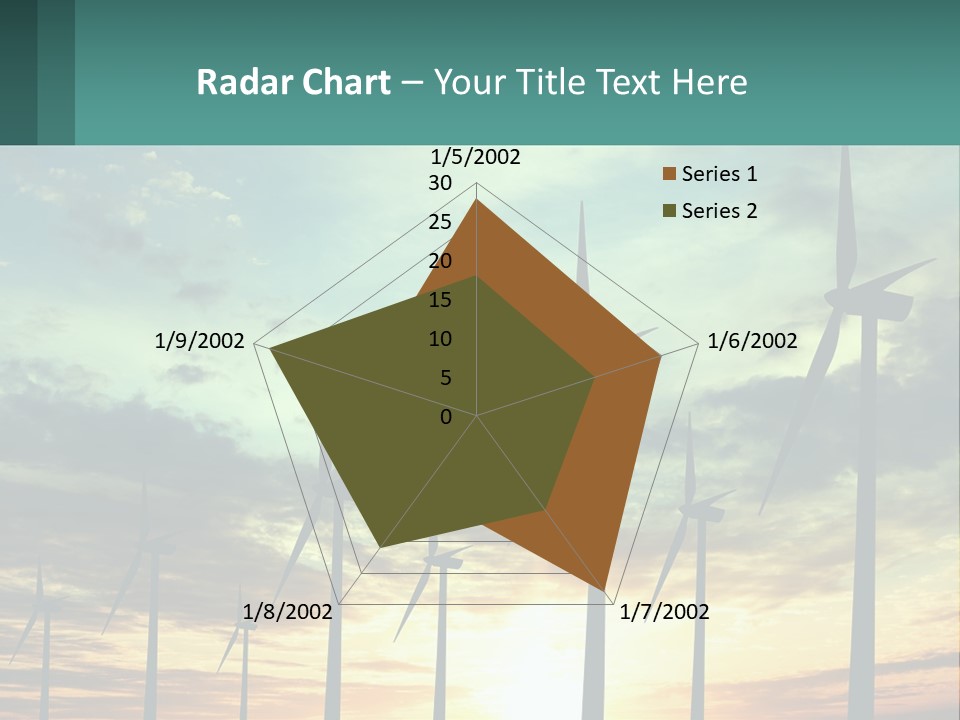 A Group Of Windmills With The Sun Setting In The Background PowerPoint Template