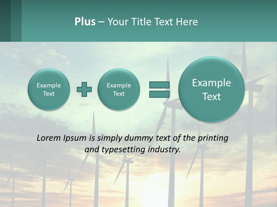 A Group Of Windmills With The Sun Setting In The Background PowerPoint Template