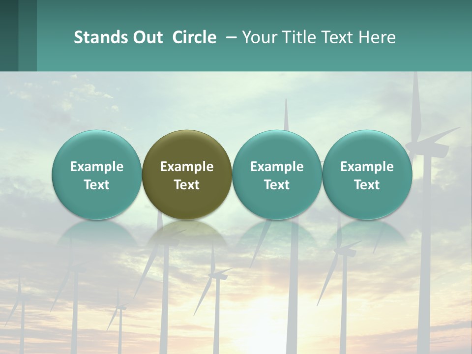 A Group Of Windmills With The Sun Setting In The Background PowerPoint Template