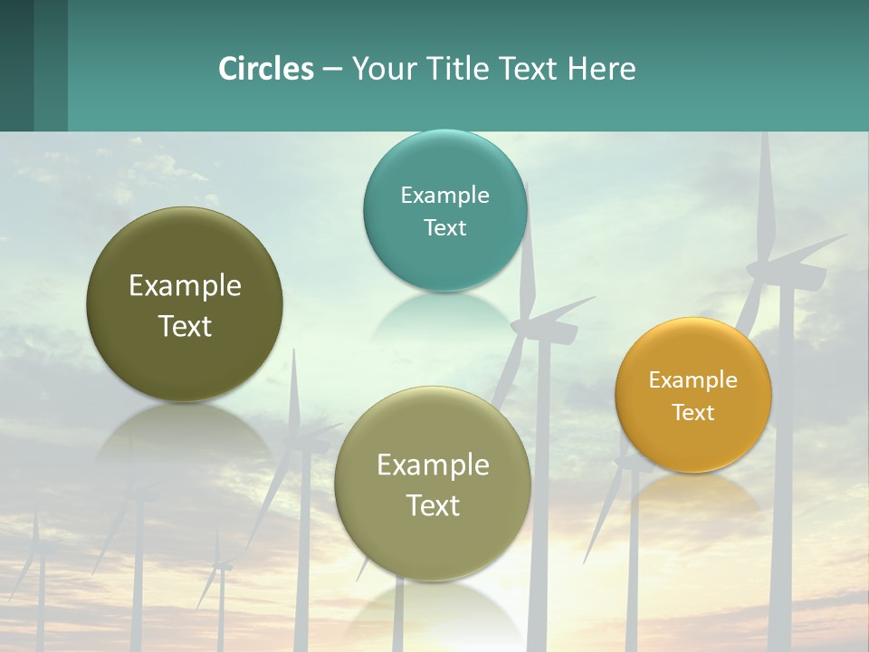 A Group Of Windmills With The Sun Setting In The Background PowerPoint Template