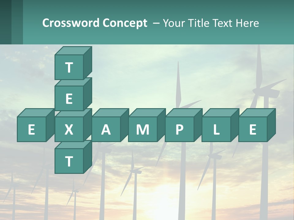 A Group Of Windmills With The Sun Setting In The Background PowerPoint Template