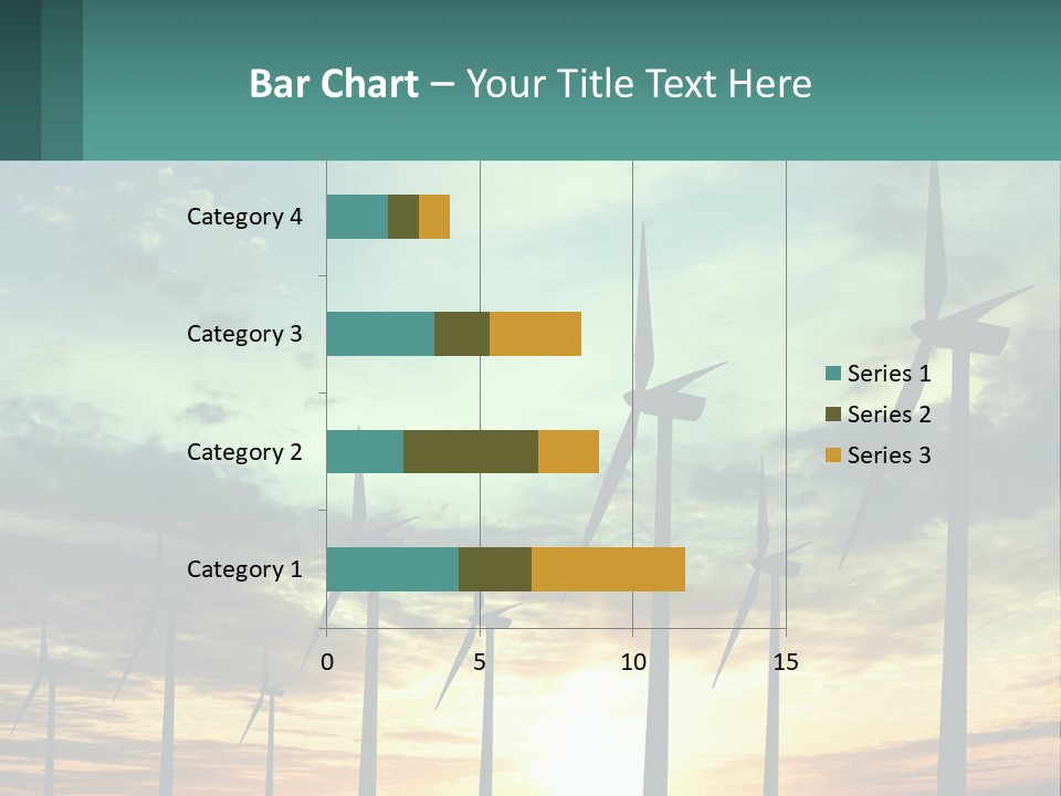 A Group Of Windmills With The Sun Setting In The Background PowerPoint Template
