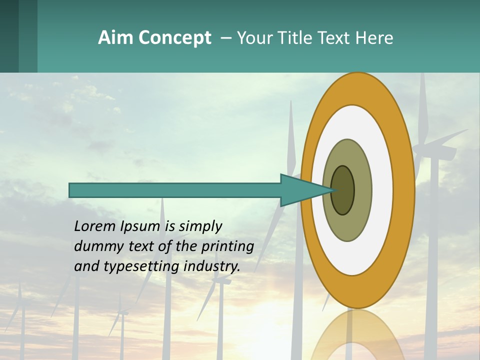 A Group Of Windmills With The Sun Setting In The Background PowerPoint Template