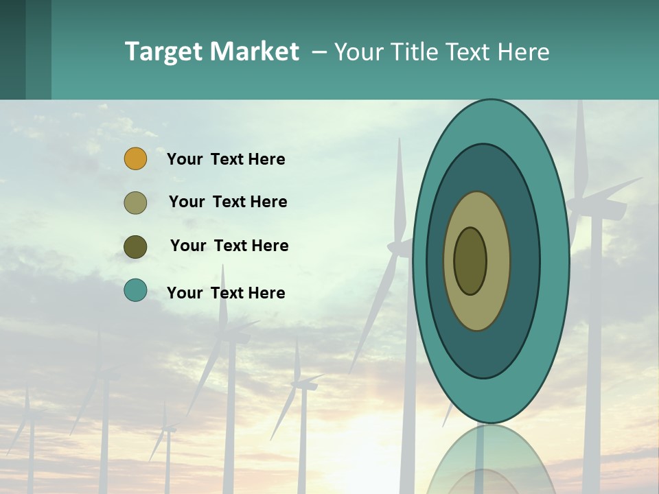 A Group Of Windmills With The Sun Setting In The Background PowerPoint Template