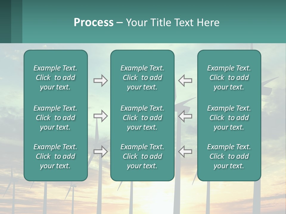 A Group Of Windmills With The Sun Setting In The Background PowerPoint Template