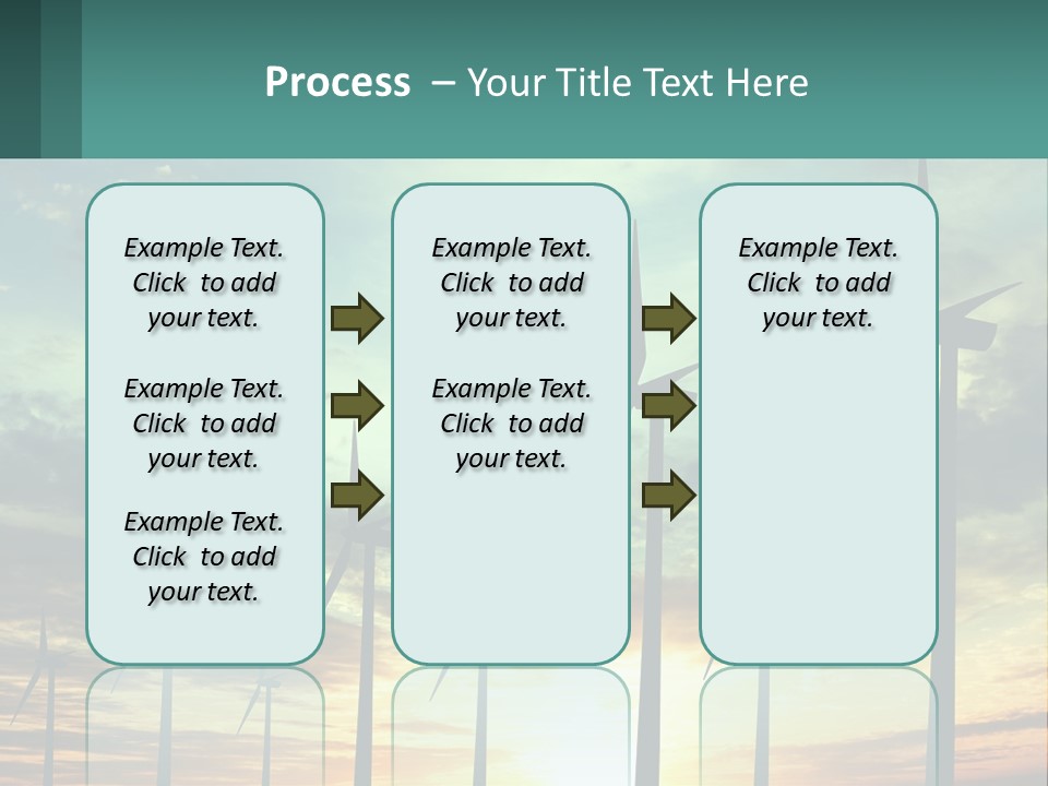 A Group Of Windmills With The Sun Setting In The Background PowerPoint Template
