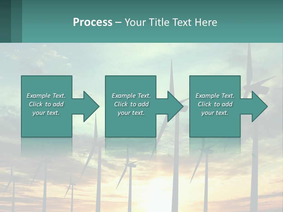 A Group Of Windmills With The Sun Setting In The Background PowerPoint Template