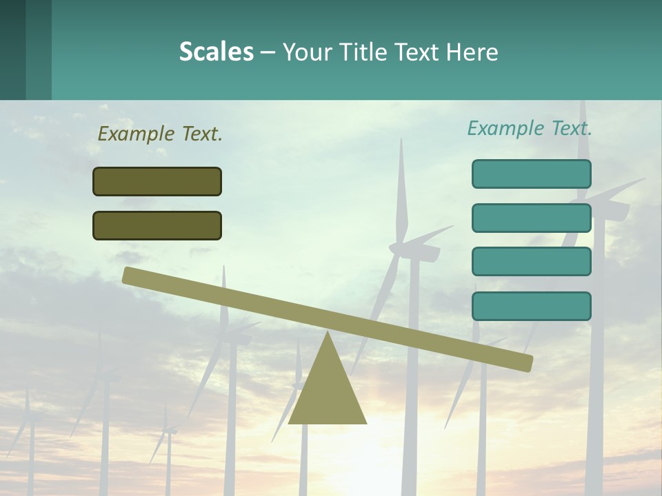 A Group Of Windmills With The Sun Setting In The Background PowerPoint Template