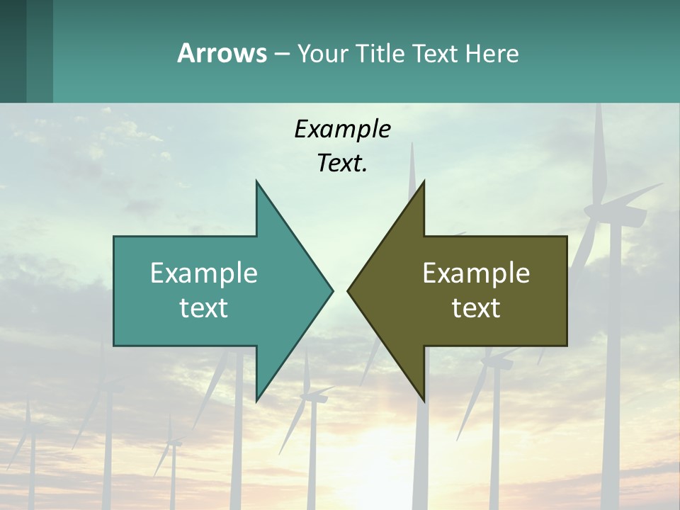 A Group Of Windmills With The Sun Setting In The Background PowerPoint Template