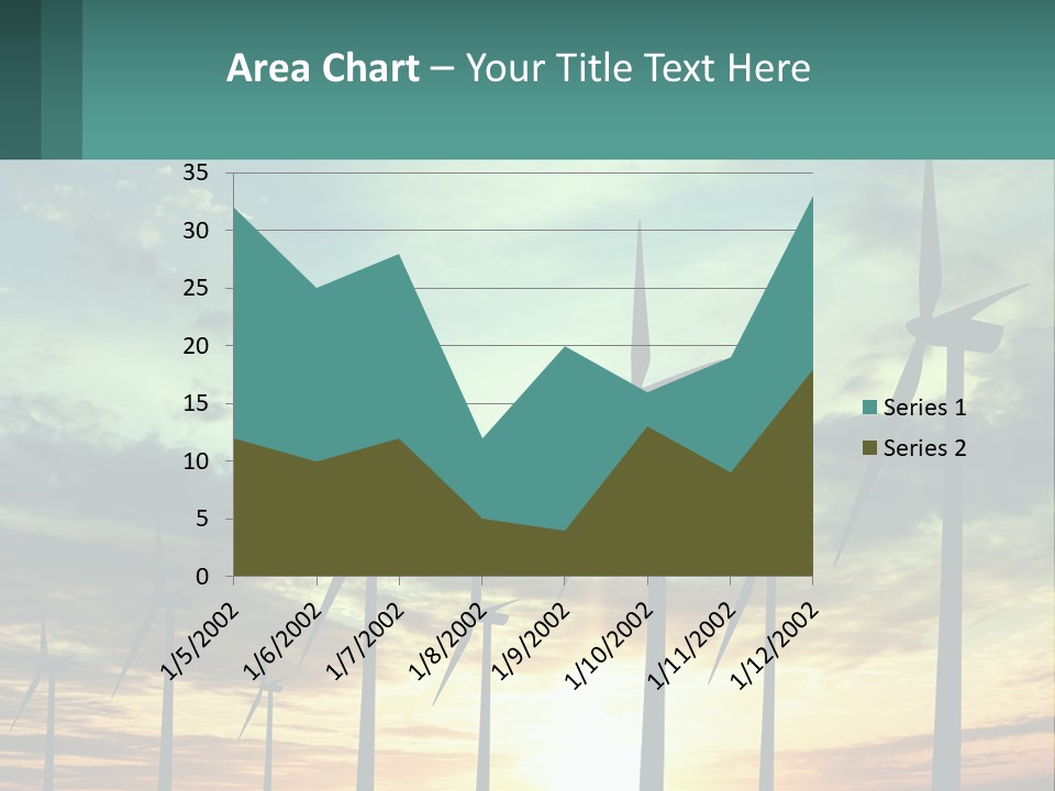 A Group Of Windmills With The Sun Setting In The Background PowerPoint Template