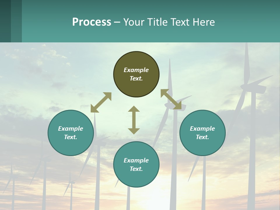 A Group Of Windmills With The Sun Setting In The Background PowerPoint Template