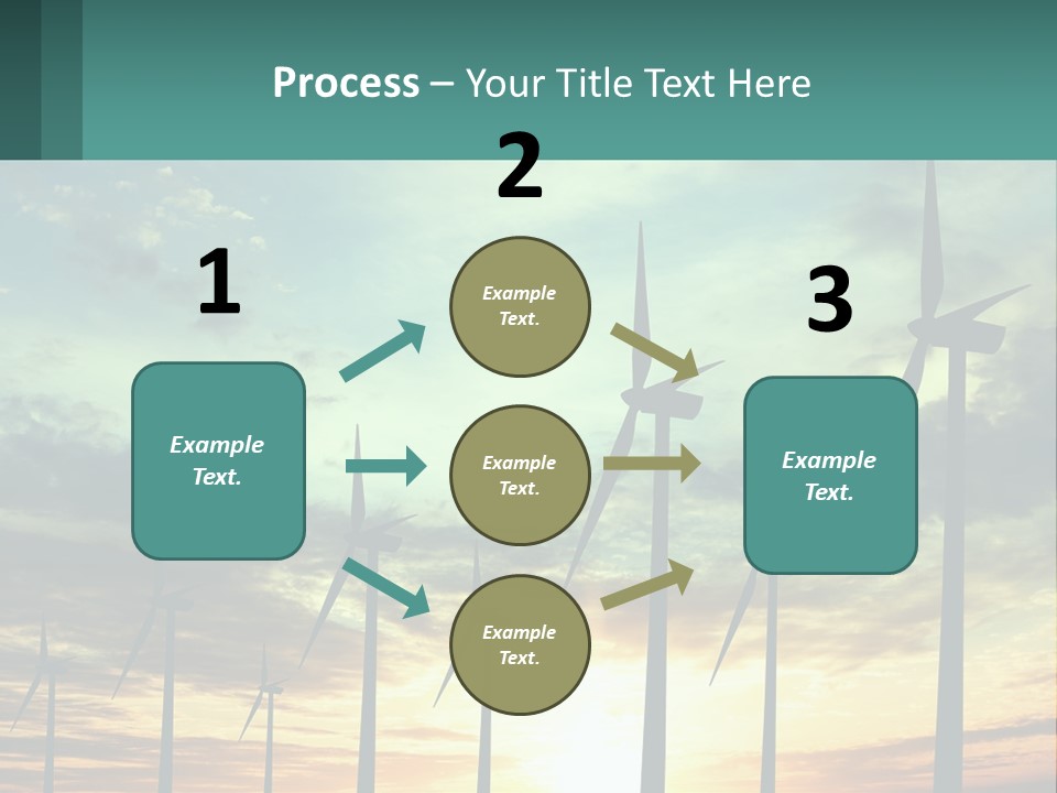 A Group Of Windmills With The Sun Setting In The Background PowerPoint Template