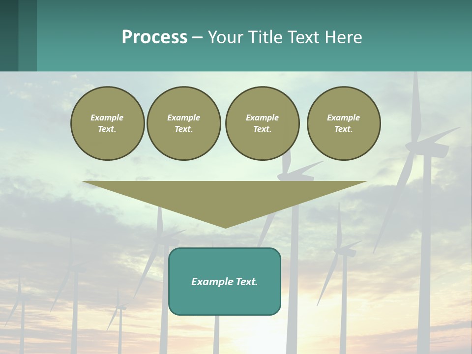 A Group Of Windmills With The Sun Setting In The Background PowerPoint Template