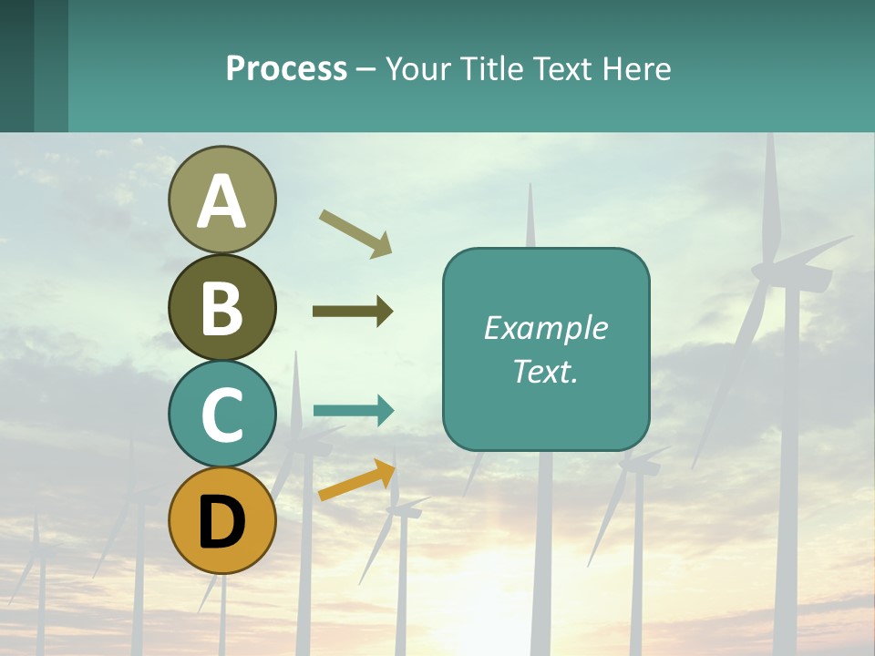 A Group Of Windmills With The Sun Setting In The Background PowerPoint Template