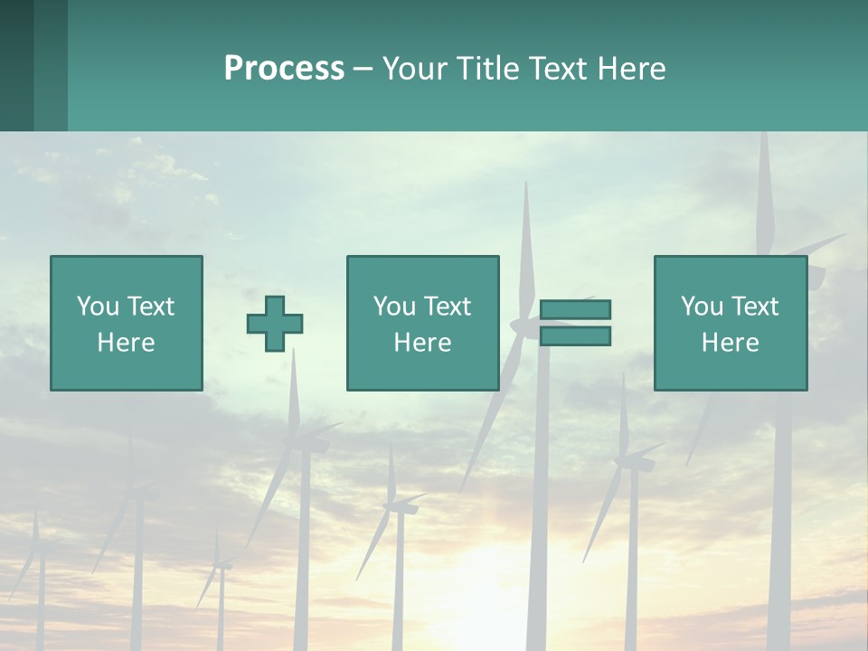 A Group Of Windmills With The Sun Setting In The Background PowerPoint Template