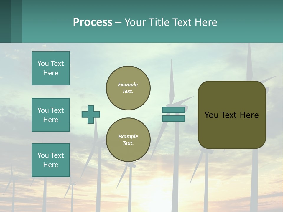 A Group Of Windmills With The Sun Setting In The Background PowerPoint Template
