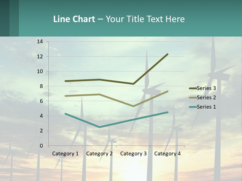 A Group Of Windmills With The Sun Setting In The Background PowerPoint Template
