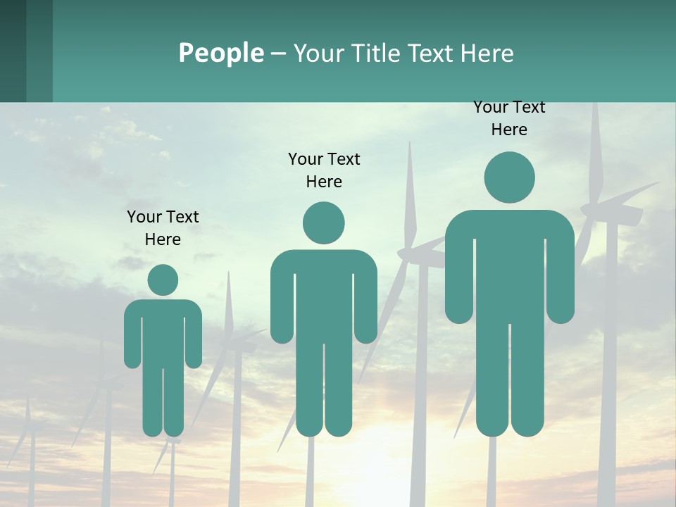 A Group Of Windmills With The Sun Setting In The Background PowerPoint Template