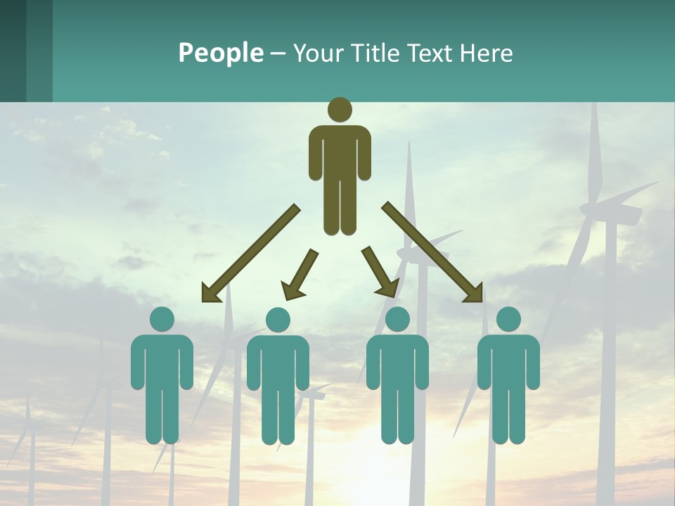 A Group Of Windmills With The Sun Setting In The Background PowerPoint Template