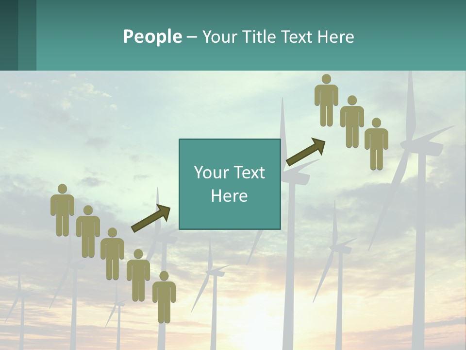 A Group Of Windmills With The Sun Setting In The Background PowerPoint Template