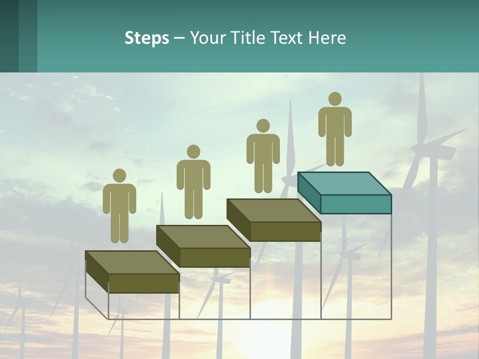 A Group Of Windmills With The Sun Setting In The Background PowerPoint Template