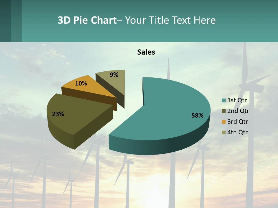 A Group Of Windmills With The Sun Setting In The Background PowerPoint Template