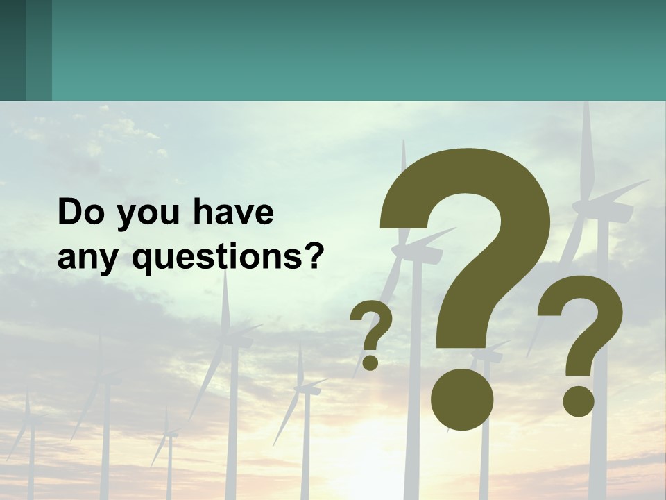 A Group Of Windmills With The Sun Setting In The Background PowerPoint Template