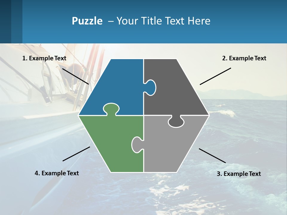 A Boat In The Ocean With A Sky Background PowerPoint Template