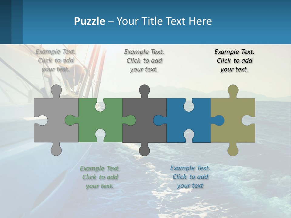 A Boat In The Ocean With A Sky Background PowerPoint Template