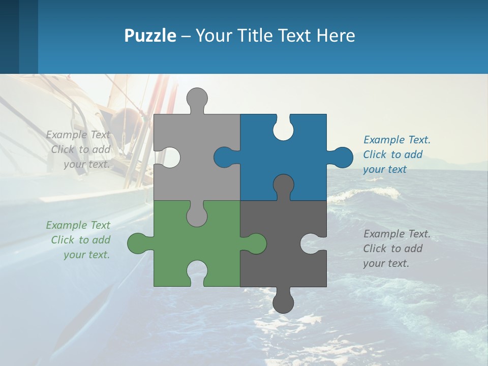 A Boat In The Ocean With A Sky Background PowerPoint Template