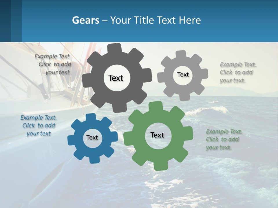 A Boat In The Ocean With A Sky Background PowerPoint Template