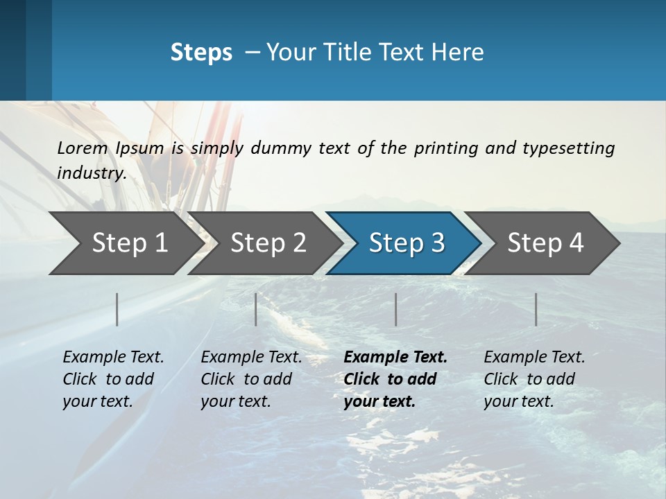 A Boat In The Ocean With A Sky Background PowerPoint Template