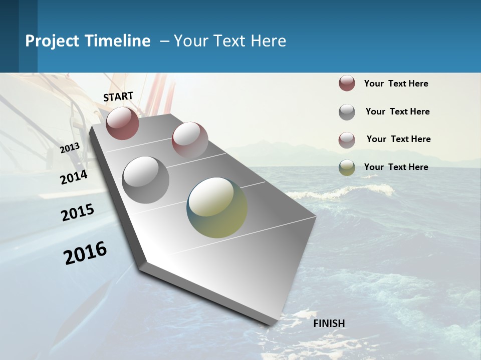 A Boat In The Ocean With A Sky Background PowerPoint Template