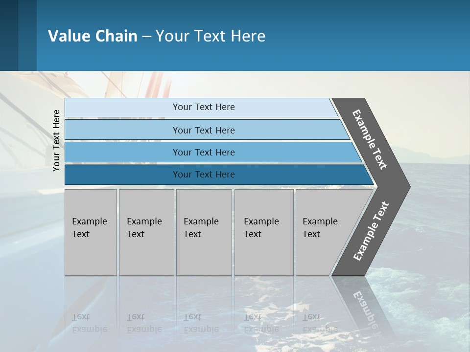 A Boat In The Ocean With A Sky Background PowerPoint Template