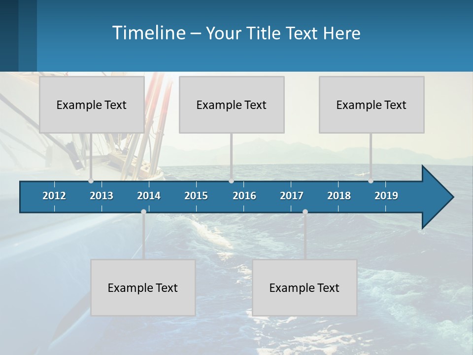 A Boat In The Ocean With A Sky Background PowerPoint Template