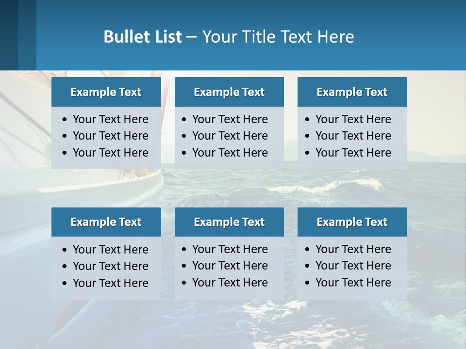 A Boat In The Ocean With A Sky Background PowerPoint Template