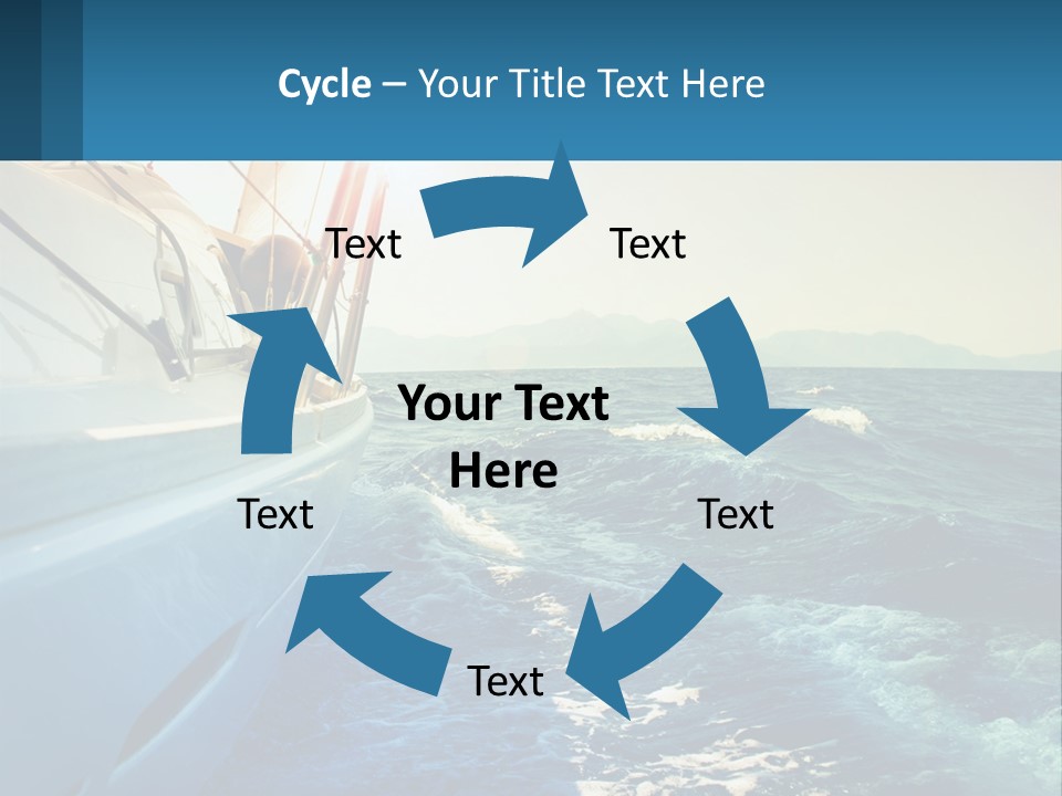 A Boat In The Ocean With A Sky Background PowerPoint Template