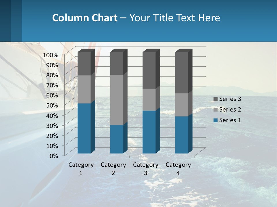 A Boat In The Ocean With A Sky Background PowerPoint Template