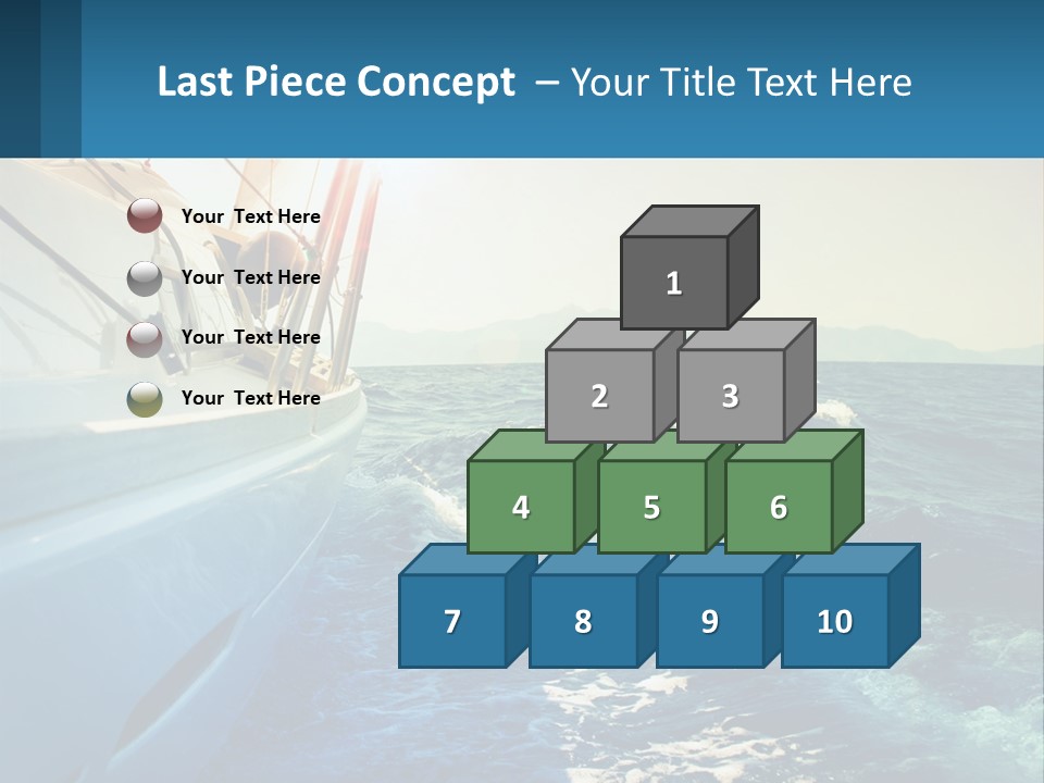 A Boat In The Ocean With A Sky Background PowerPoint Template