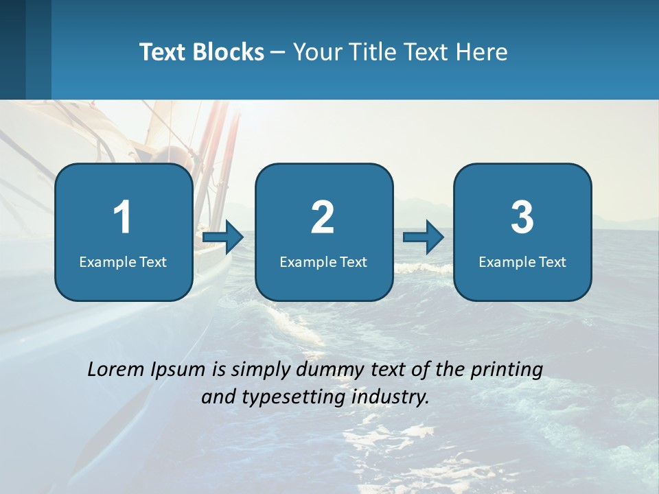 A Boat In The Ocean With A Sky Background PowerPoint Template