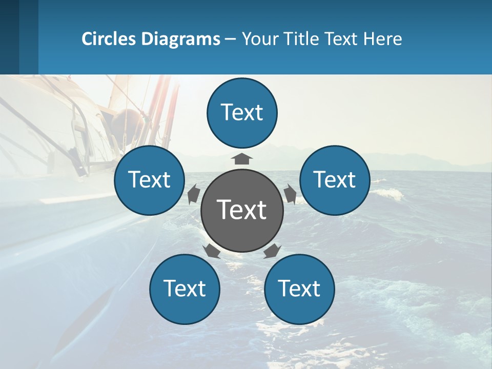 A Boat In The Ocean With A Sky Background PowerPoint Template