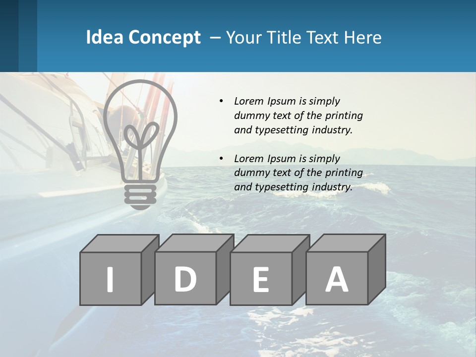 A Boat In The Ocean With A Sky Background PowerPoint Template