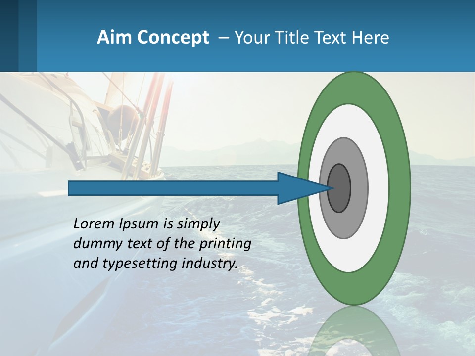 A Boat In The Ocean With A Sky Background PowerPoint Template