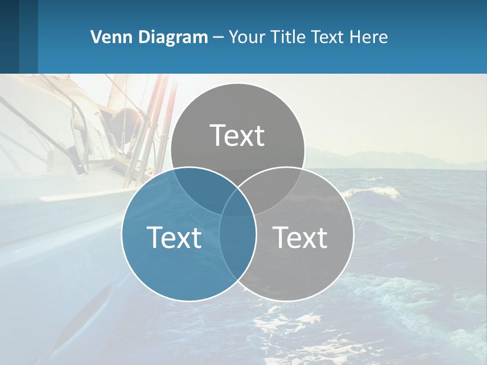 A Boat In The Ocean With A Sky Background PowerPoint Template